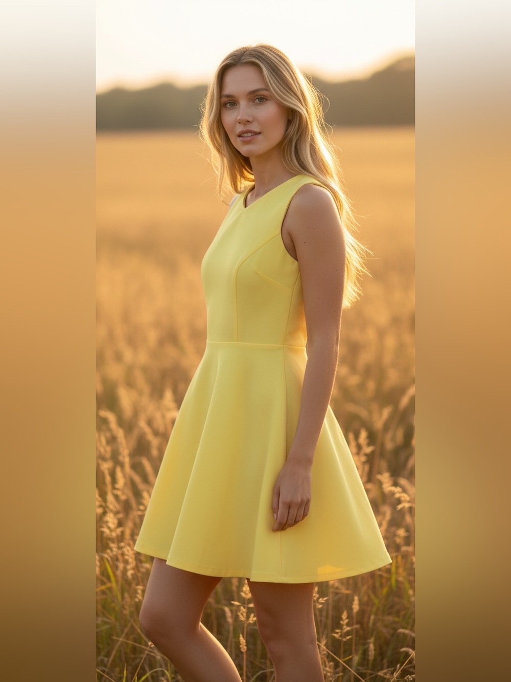 Milly Sleeveless Stretch Cady Fit And Flare Yellow Dress Women’s Sz 6 NEW! $325